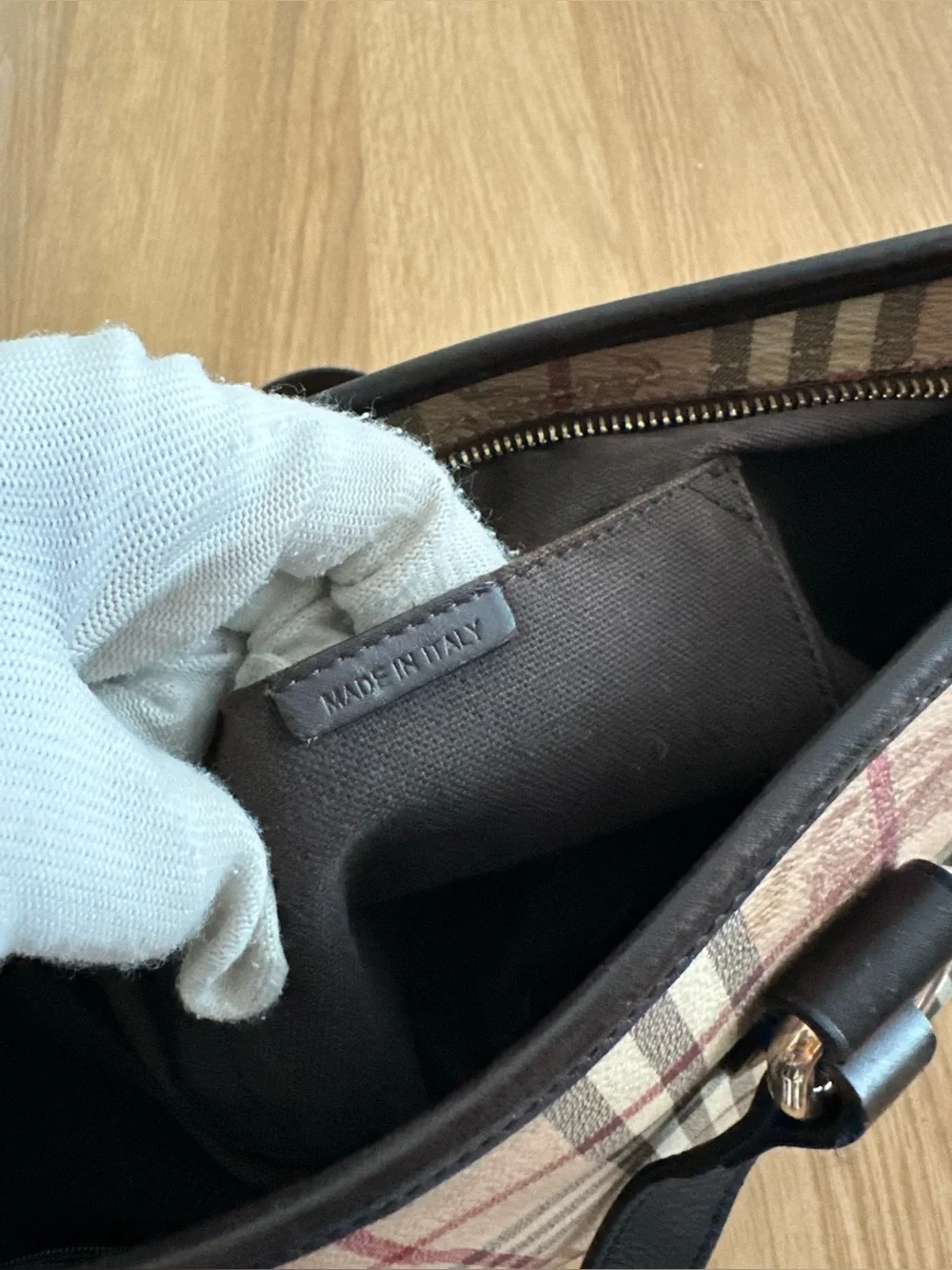 Burberry Zipper Tote Bag